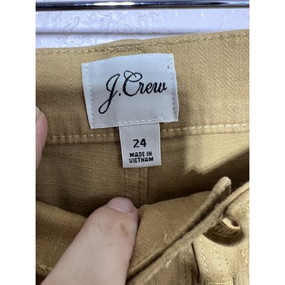 J.Crew 9" Billie Demi Boot Crop Jeans Women's Size 24 Mustard Cotton Blend - Picture 7 of 10